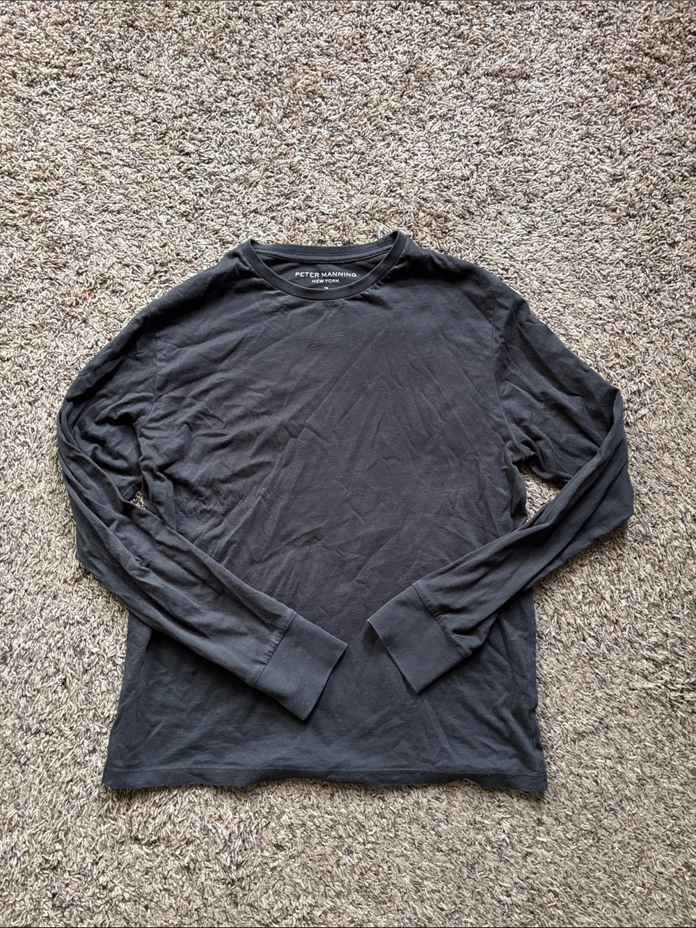 Men's Long-Sleeve Crewneck Shirt - Black
